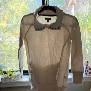 ALO Yoga Cream Button-Trim Cowl Sweater